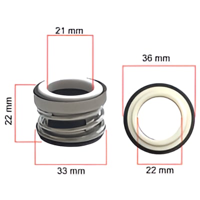 General Power 2'' + 3'' Salmastra (Taş Keçe) BSC Salyangoz Tipi Su Motorları İçin Mekanik Sızdırmazlık Elemanı