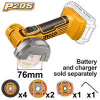 Ingco ING-CAGLI76011 Li-ion Akülü Taşlama