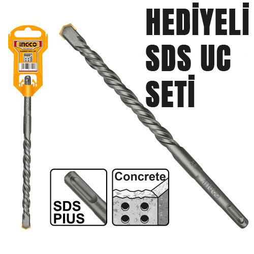 Ingco SDS Uç Seti-CAT6108 Hediyeli