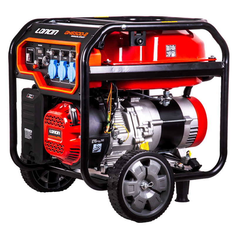 Loncin GH6500-2 EUR5 Benzinli Jeneratör – 6 kW – Monofaze – İpli Çalıştırma – Bakır Sargılı Alternatör