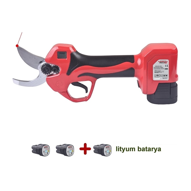 Samsung GSP-35ECO-3 Akülü Budama Makası – 35 mm Kesim – 2+1 Bataryalı – 2.6 Ah – Dijital Ekranlı