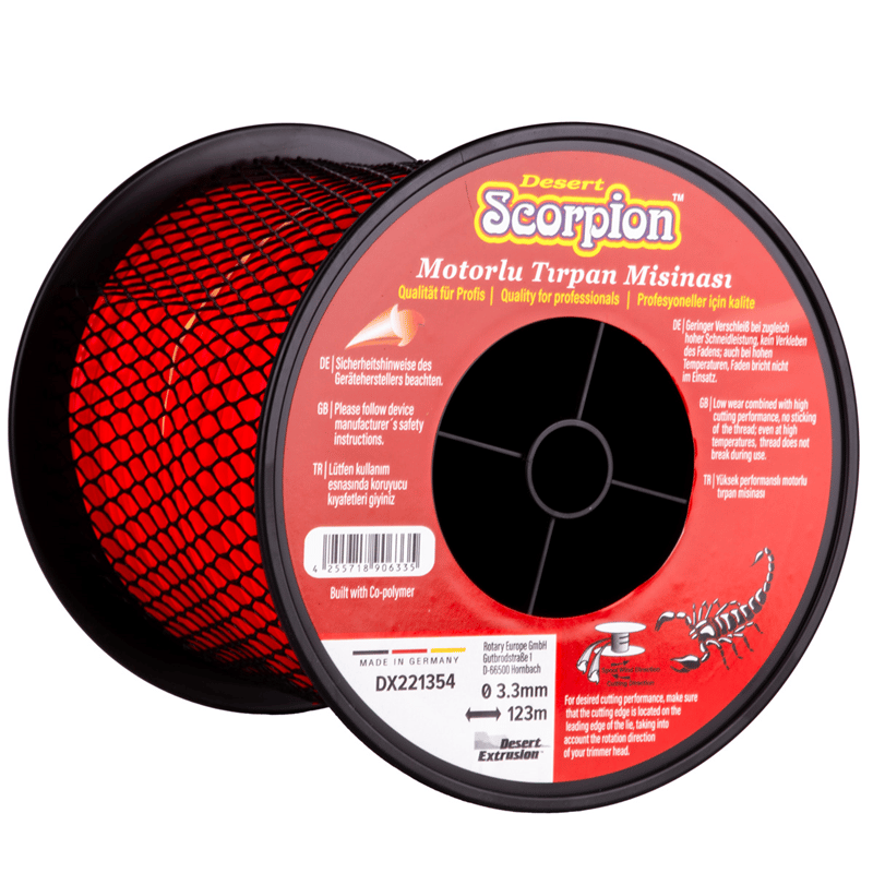 Scorpion 3.3 mm 3 Köşe Misina – 123 Metre Kırmızı Tırpan İpi