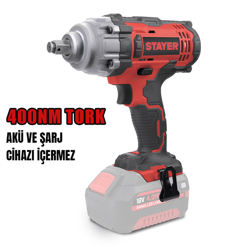 Stayer IWL20  Akülü Somun Sıkma 18V Li-ion 2.0Ah/4.0Ah/5.0Ah  (Akü ve Şarj Aleti Hariç)
