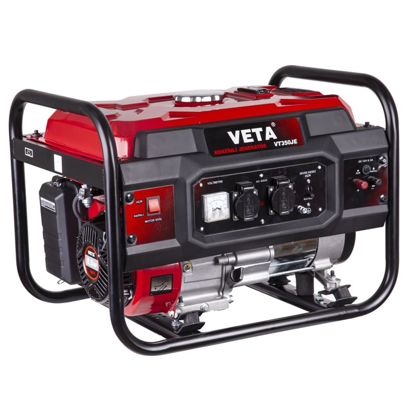 Veta VT350JE Benzinli Jeneratör – 3,5 kVA – İpli Çalıştırma – Monofaze Portatif Sistem