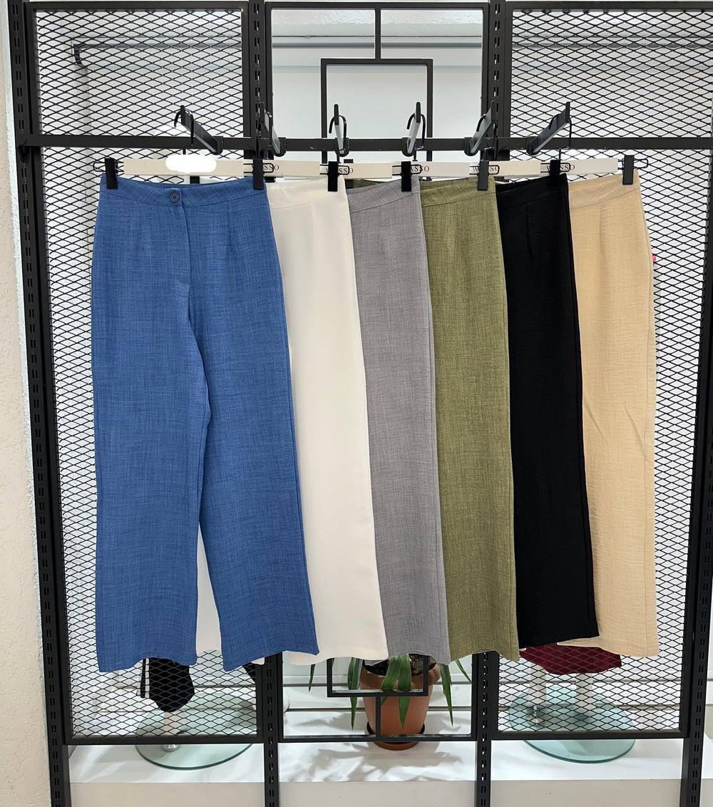 0678 PENSLİ KETEN PANTOLON