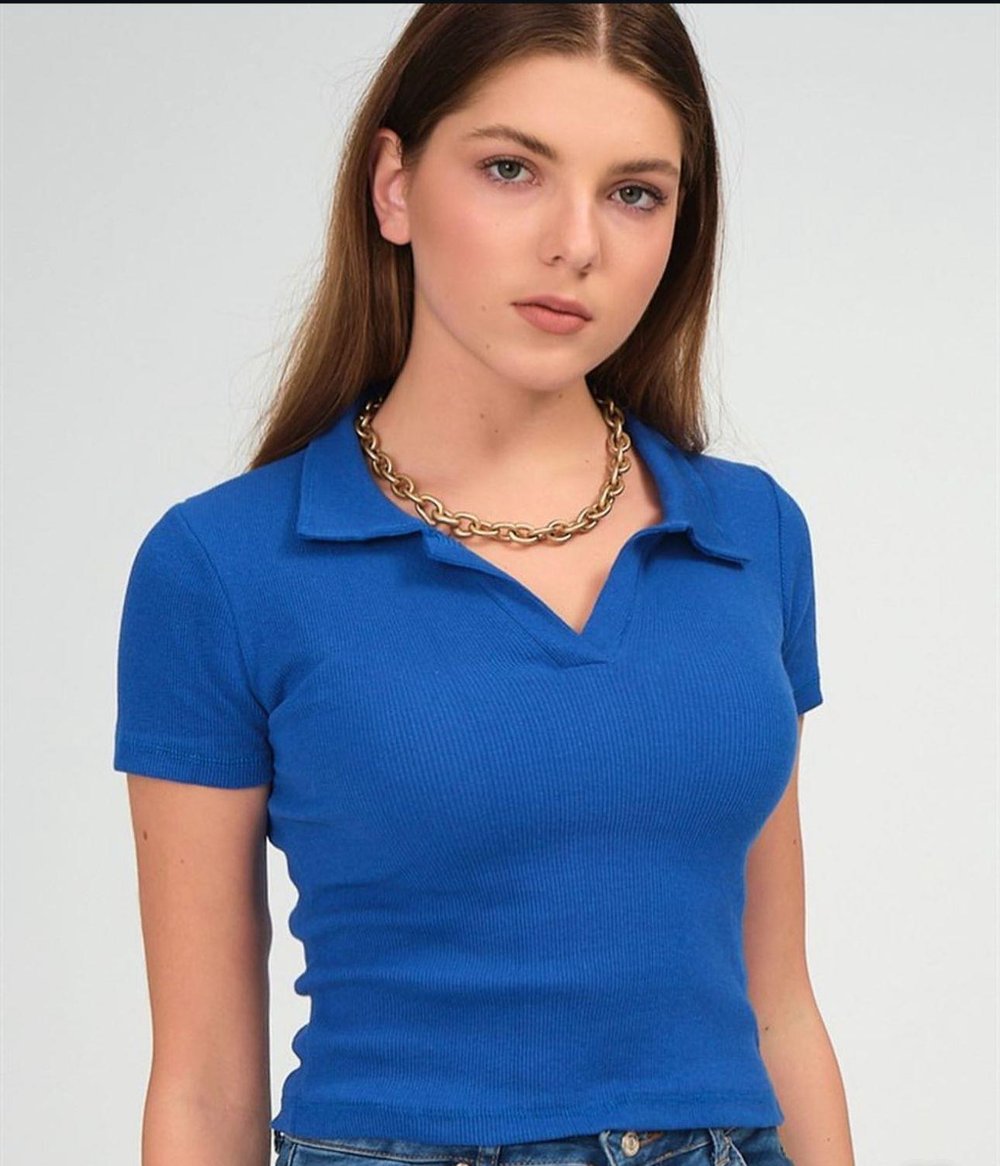 POLO YAKA DÜĞMELİ BLUZ