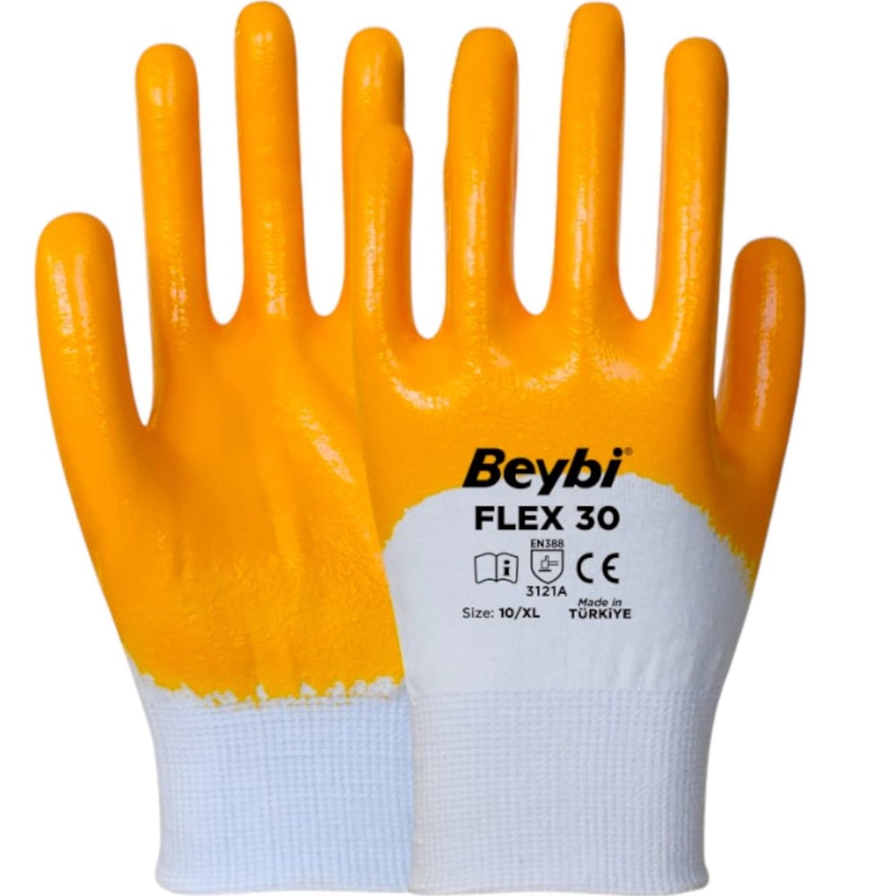 BeybiBeybi Flex30 Nitril Eldiven Sarı-(360 Çift) No:9150.07.FL01