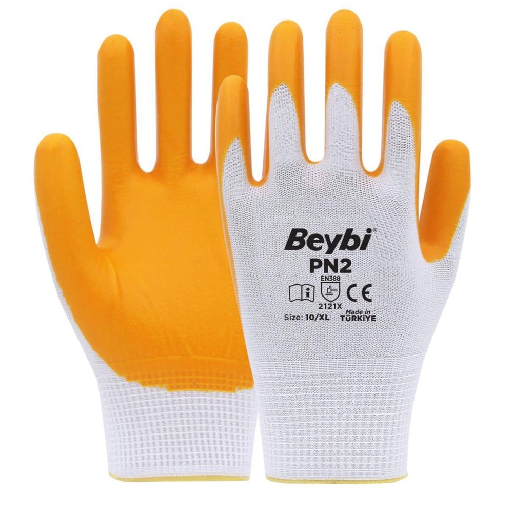 BeybiBeybi Pn2 Naylon Nitril Eldiven Sarı-(504 Çift) No:10150.03.BK13