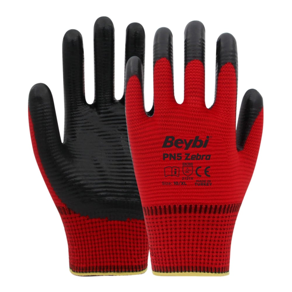 BeybiBeybi Pn5 Zebra Eldiven-(288 Çift) No:10150.16.ZBK2