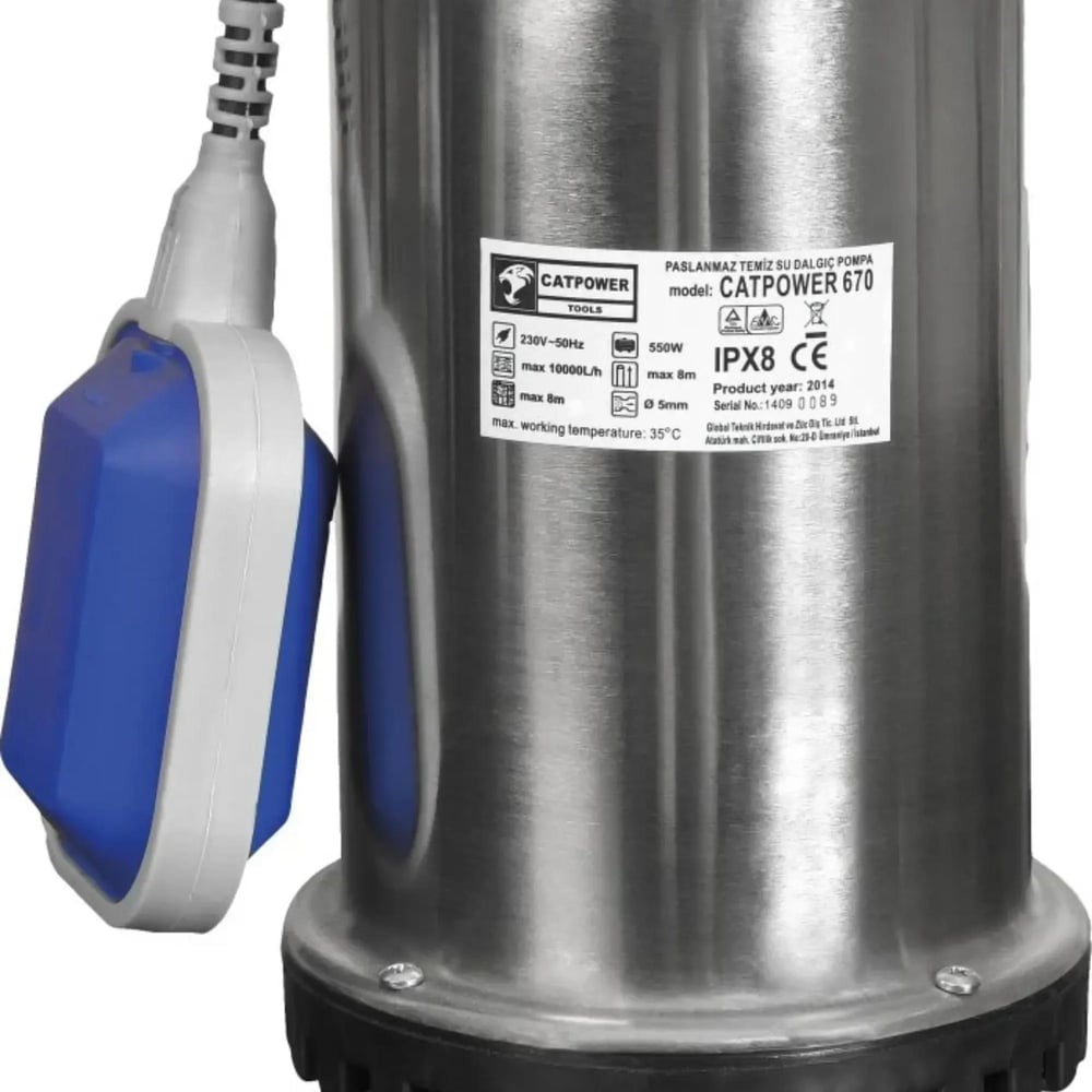 Catpower Dalgıç Pompa Temiz Su 550W 