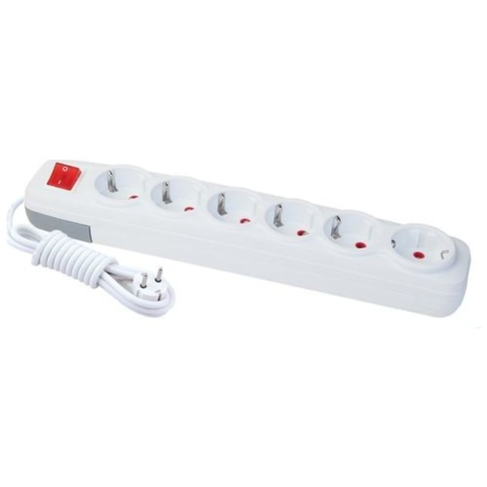 Yerli ÜretimFar Altılı Anahtarlı Priz 5 Mt. Lara-(12'li Paket)229.03.272O