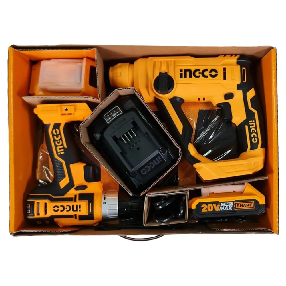 İngco Cklı 2008 Matkap-Kırıcı Delici Set 2Li 20V