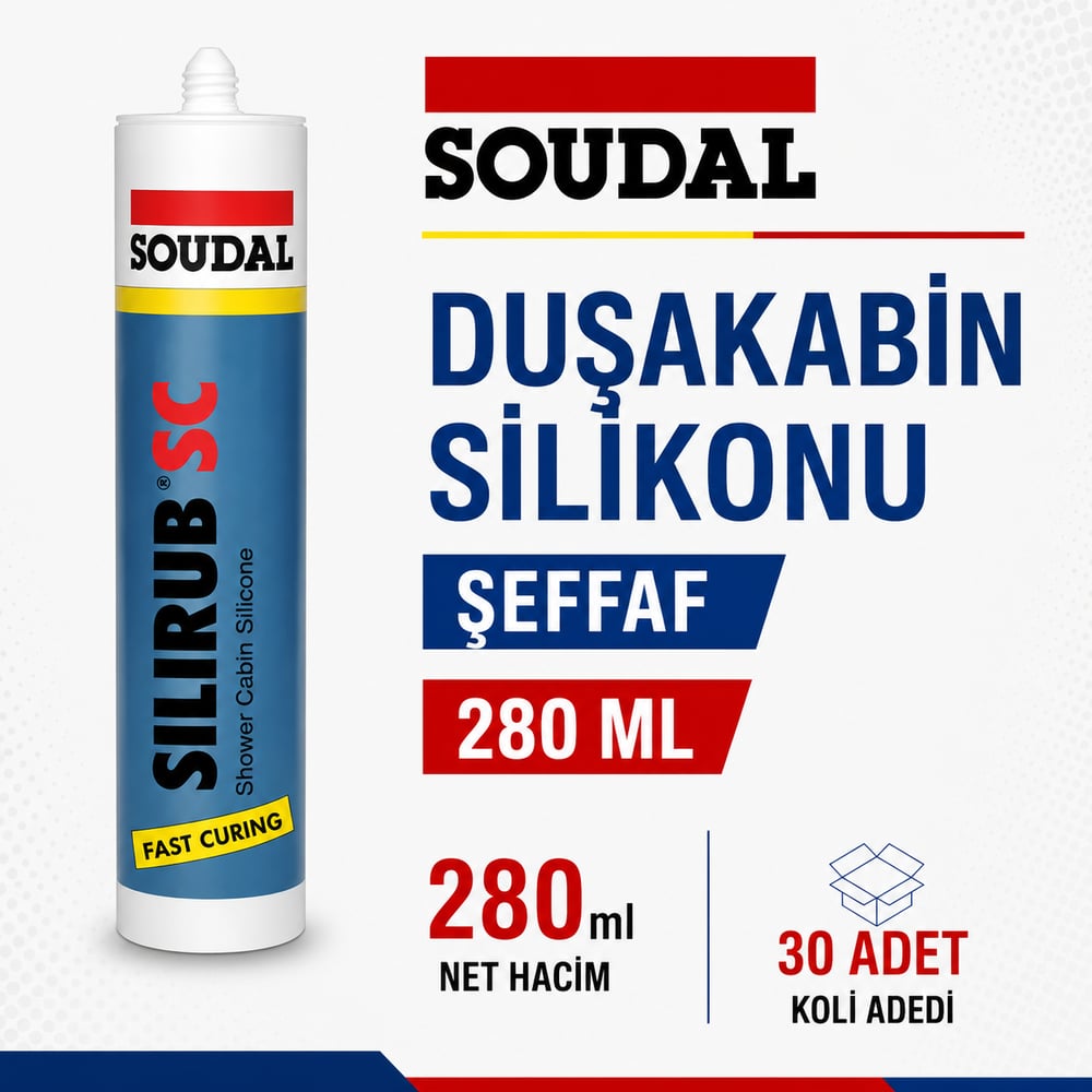 Soudal Duşakabin Silikonu 280 Ml Şeffaf-(30 Adet)
