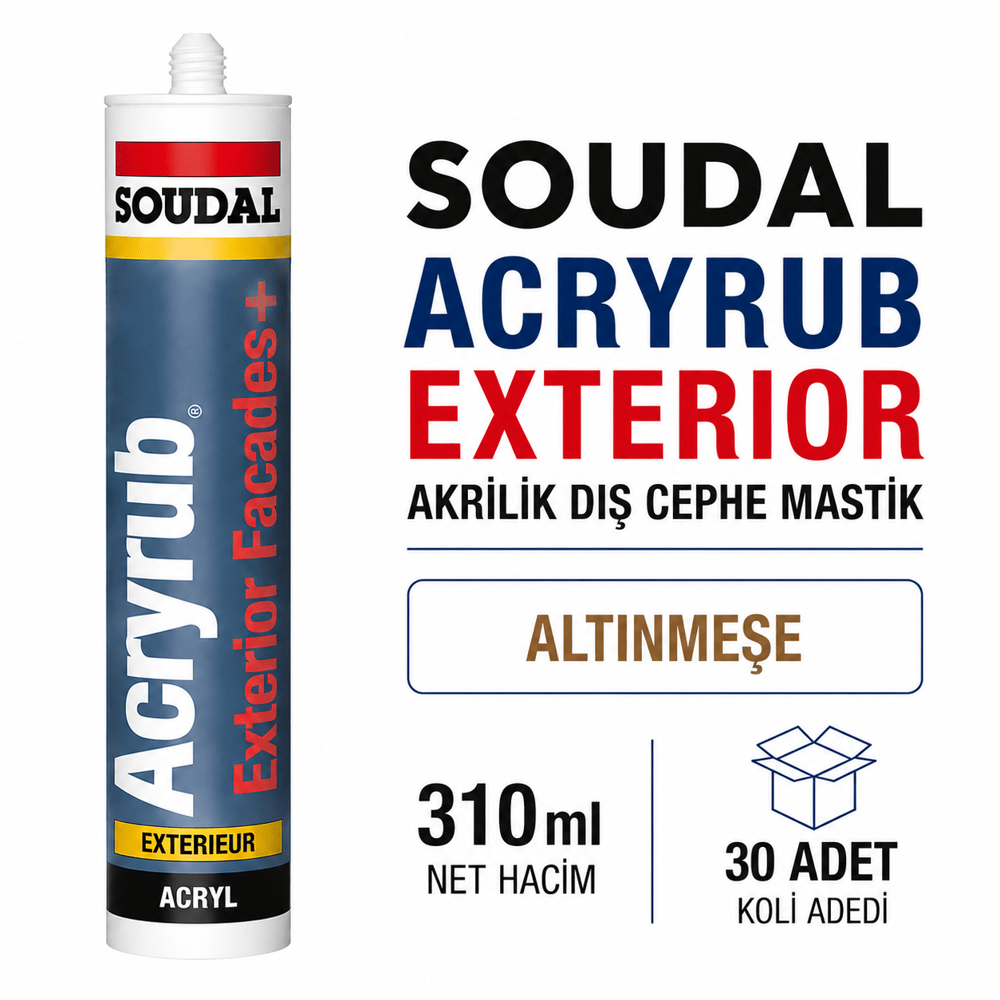 Soudal Acryrub Exterior Façades+ Altınmeşe Akrilik Dış Cephe Mastiği 310 ml | Toolora MarketSoudalSoudal Exterior 310ML Altınmeşe Akrilik Dış Cephe Mastiği-30 AdetExt-310-Alt.Meş
