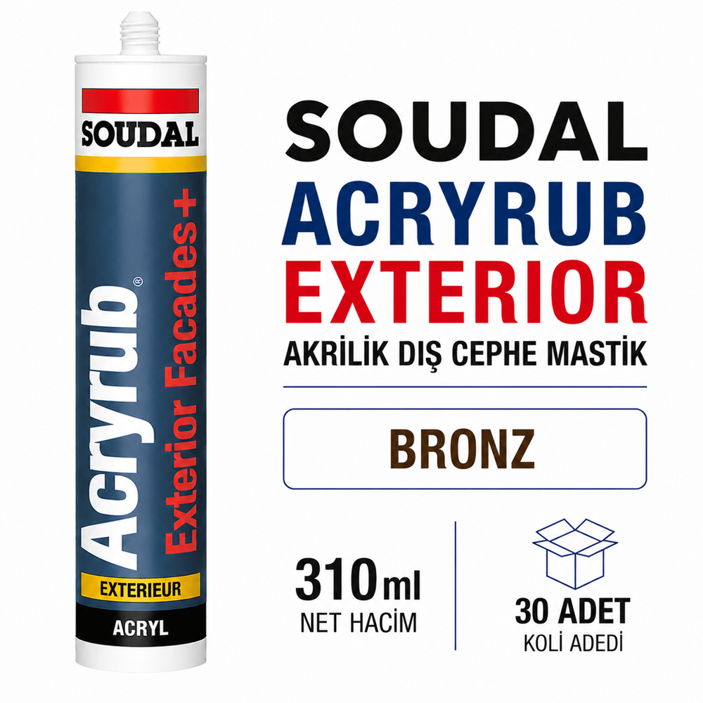 Soudal Acryrub Exterior Façades+ Antrasit Gri Akrilik Dış Cephe Mastiği 310 ml | Toolora MarketSoudalSoudal Exterior 310ML Bronz Akrilik Dış Cephe Mastiği-30 AdetExt-310-Brnz