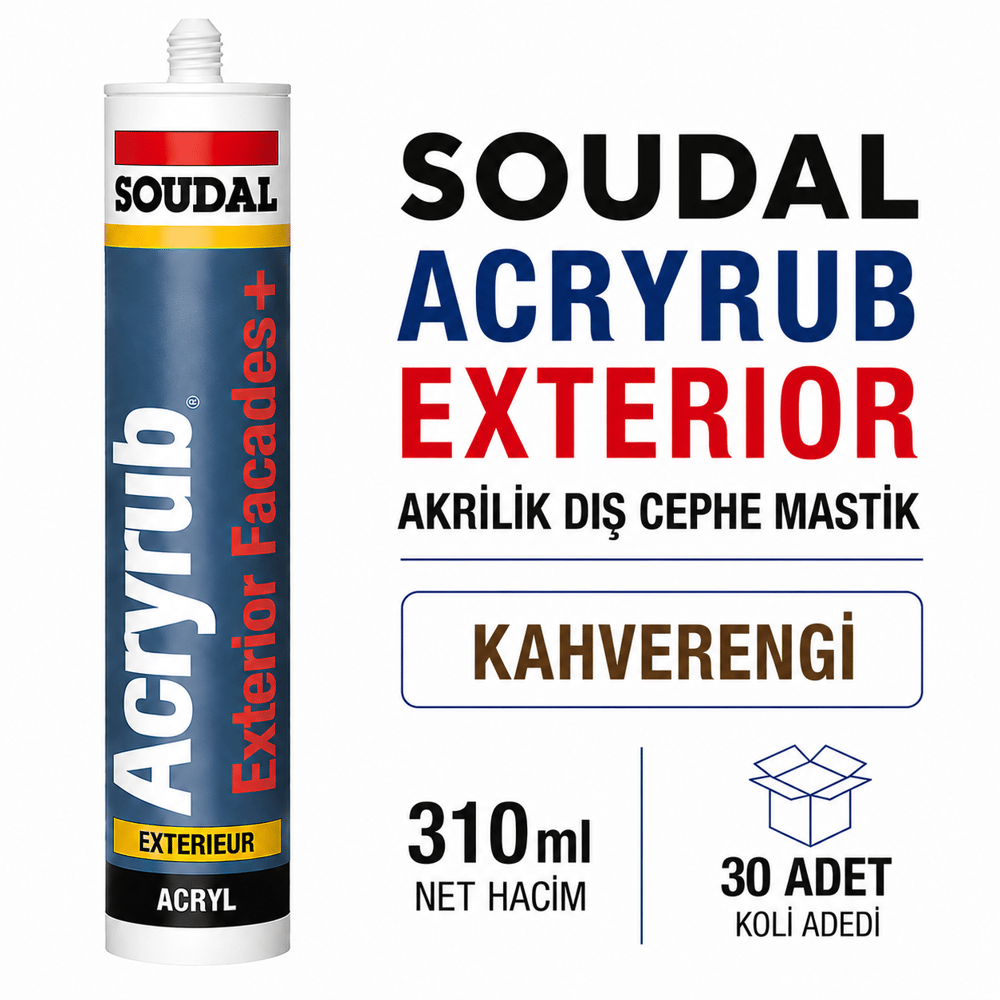 Soudal Acryrub Exterior Façades+ Kahverengi Akrilik Dış Cephe Mastiği 310 ml | Toolora MarketSoudalSoudal Exterior 310ML Kahverengi Akrilik Dış Cephe Mastiği-30 AdetExt-310-Khv