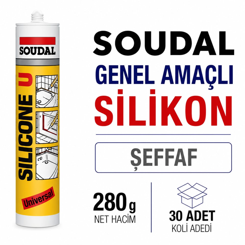 Soudal Silikon Şeffaf 280 Gr (30 Adet) - Görünmez SızdırmazlıkSoudalSoudal Silikon 280 Gr Şeffaf -(30 Adet)275.04.280S