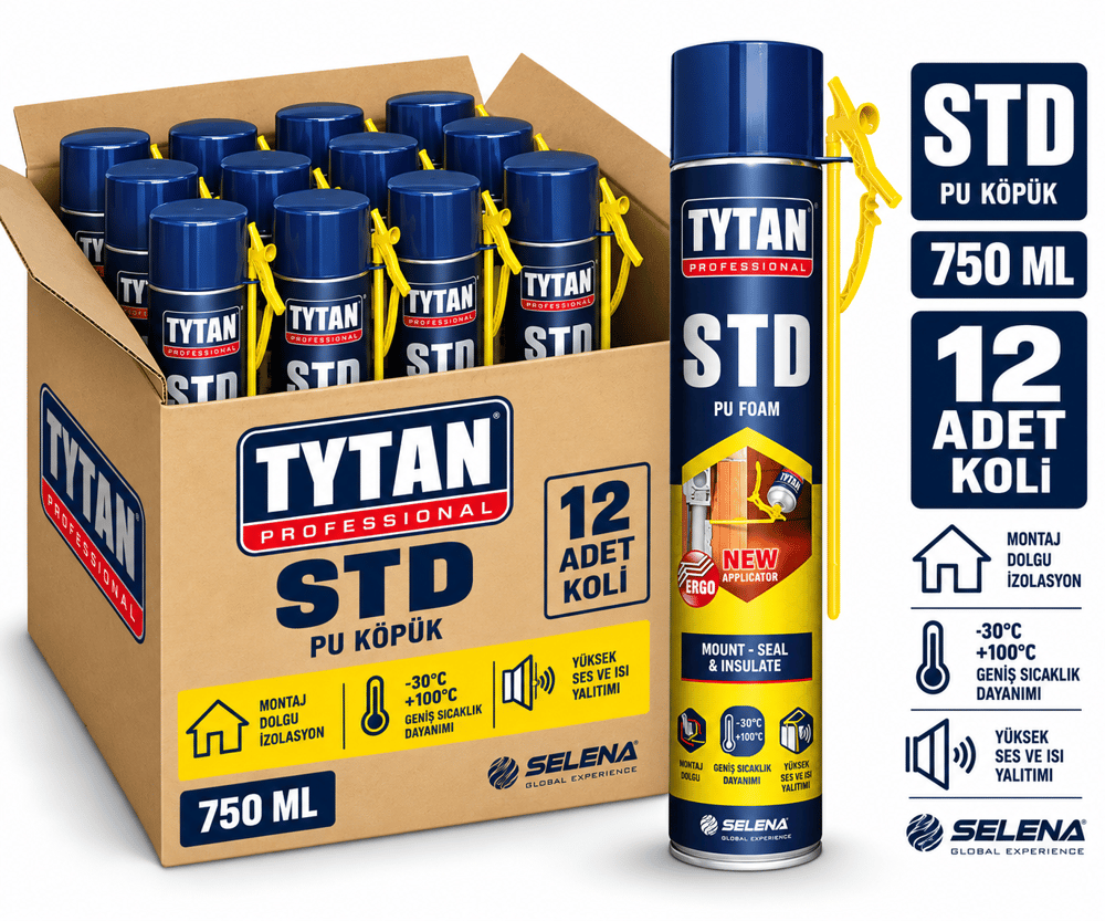 Tytan Std Pipetli PU Köpük 750ML-12'li KoliTytan