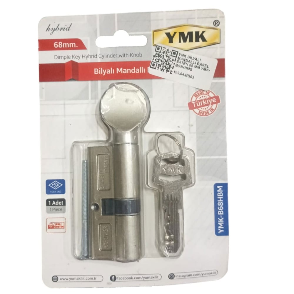 YmkYmk Bilyalı Mandallı Barel Saten 68 Mm Ymk-B68Hbms195.04.BB03