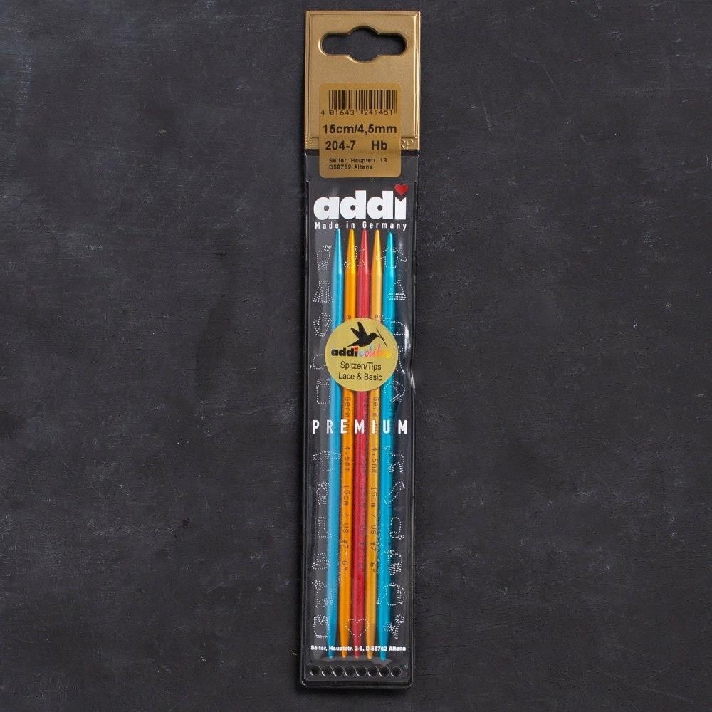 Addi Colibri 4,5mm 15cm Renkli Çorap Şişi - 204-7