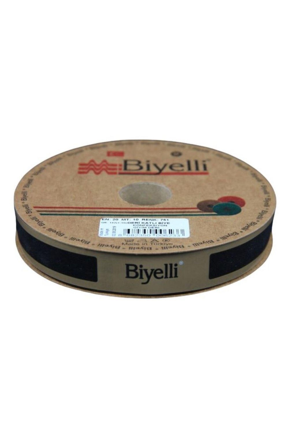Biye Deri Katlı 751 Siyah 2 cm 25 Metre %100 Polyester