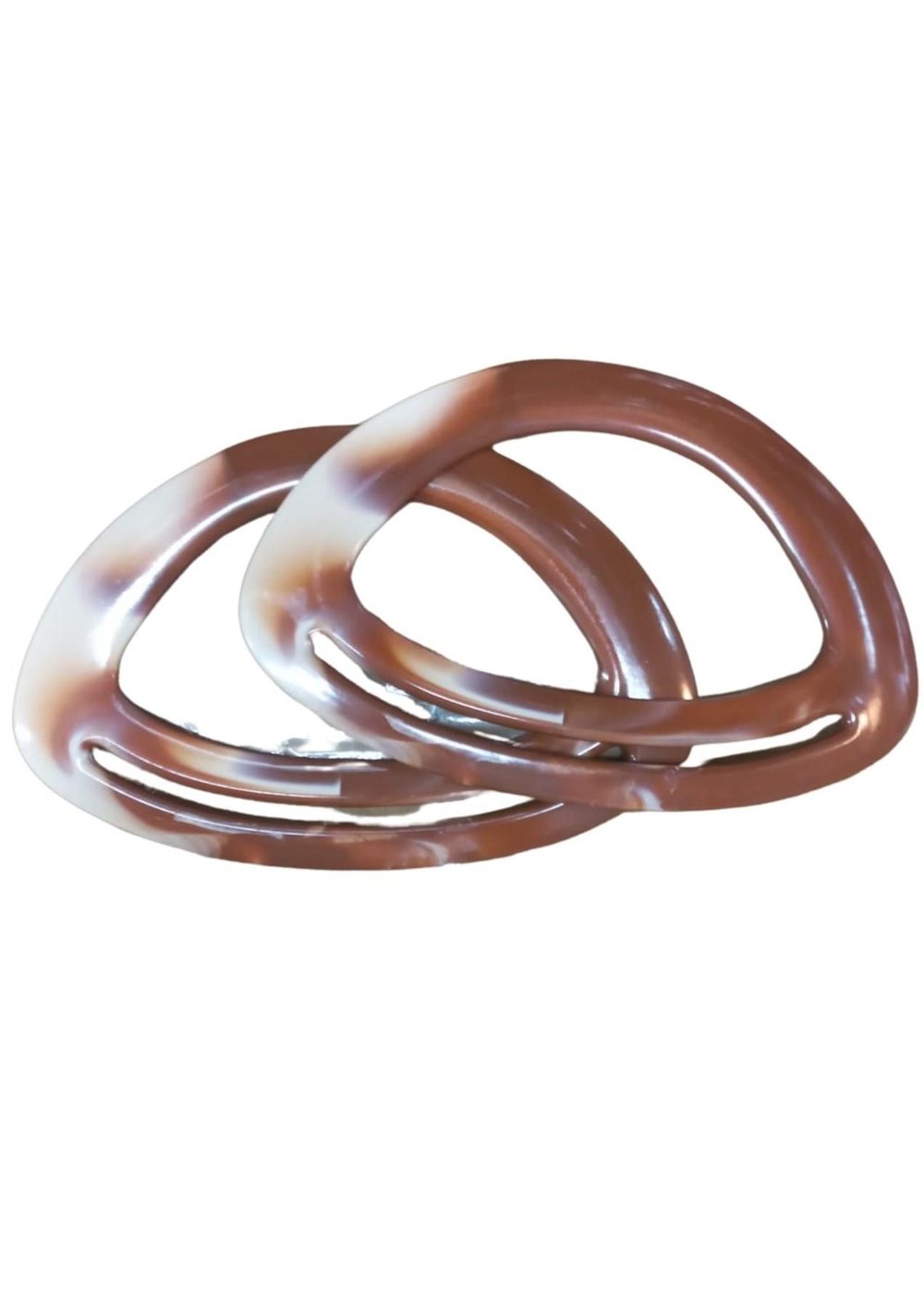 Çanta Sapı Oval Kahverengi-Beyaz 18 cm