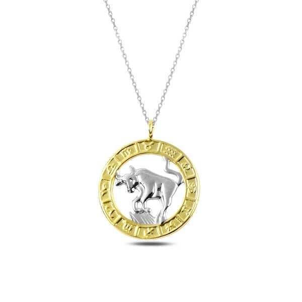 ​Gümüş Gold Boğa Burcu Kolye