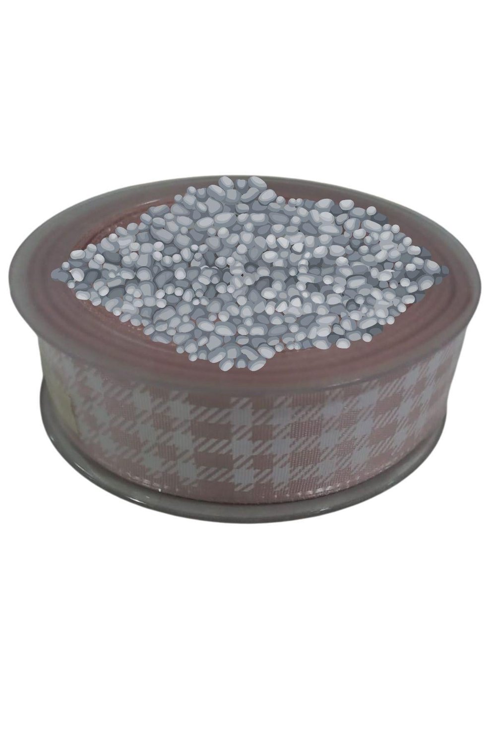 Tafta Ekoseli Kurdele 25 mm Pudra 10 Metre