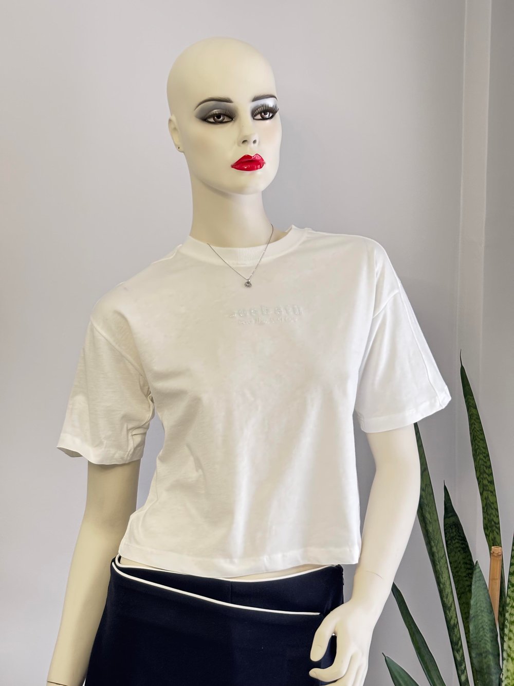 Baskılı Basic Crop T-Shirt