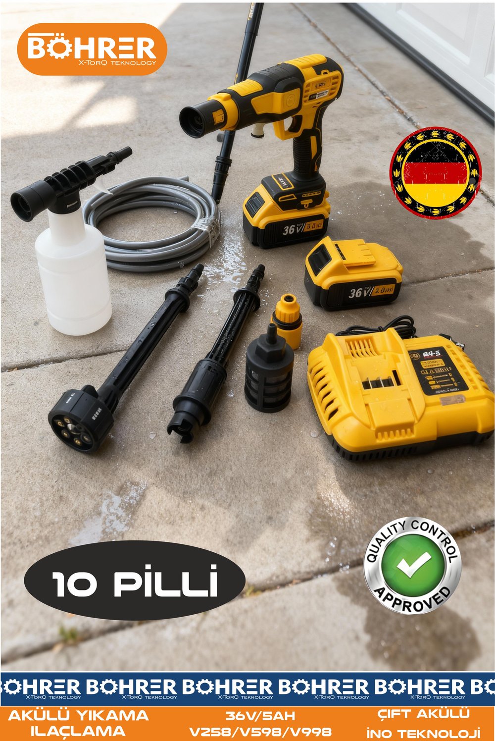 36V 5AH PLASTİK TAŞIMA ÇANTALI AKÜLÜ OTO ARAÇ YIKAMA BAHÇE SULAMA İLAÇLAMA MAKİNESİ