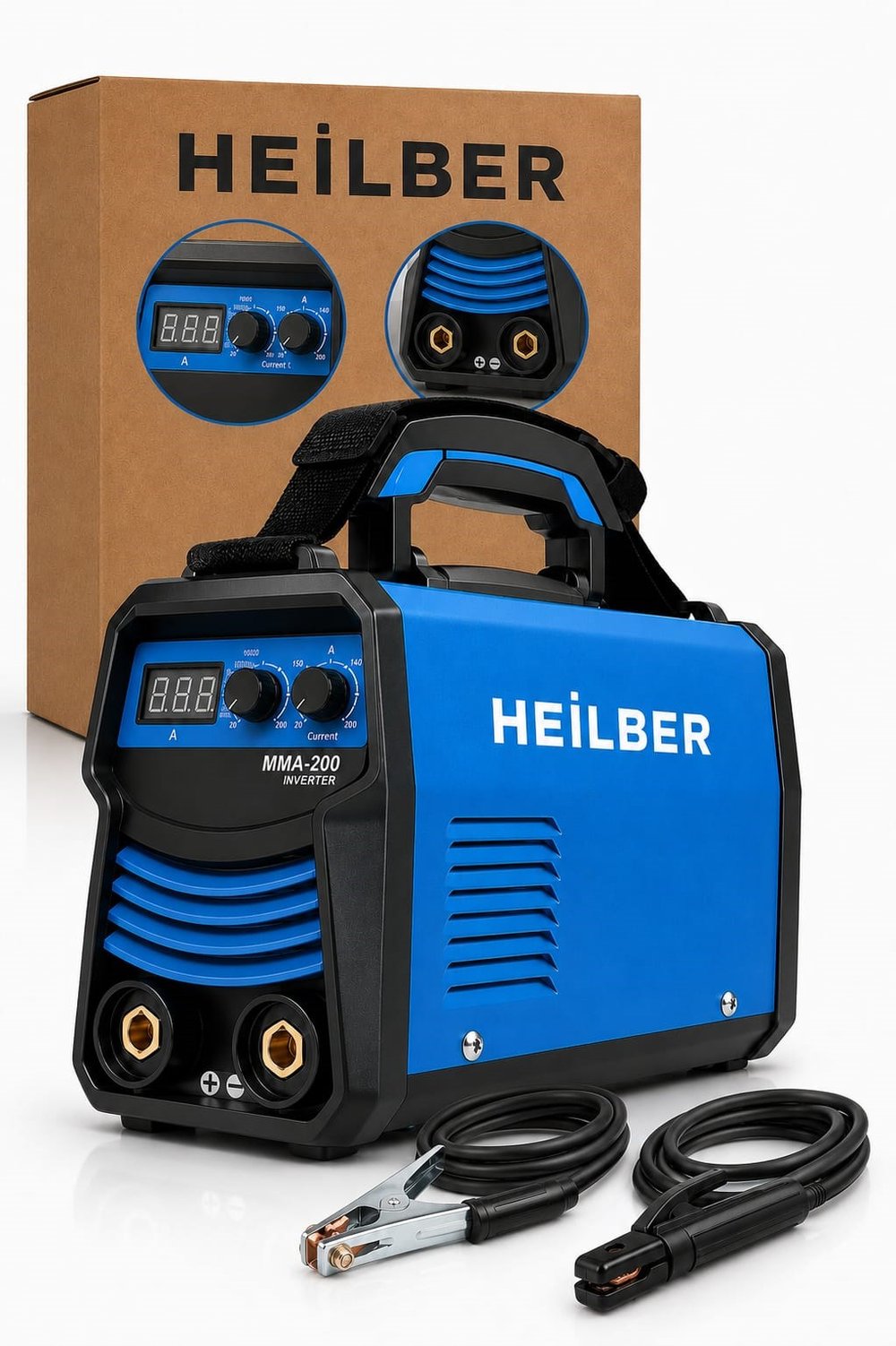 BA0115384 MMA-200 200 Amper İnverter Kaynak Makinesi Dijital Göstergeli Elektrot Kaynak Seti