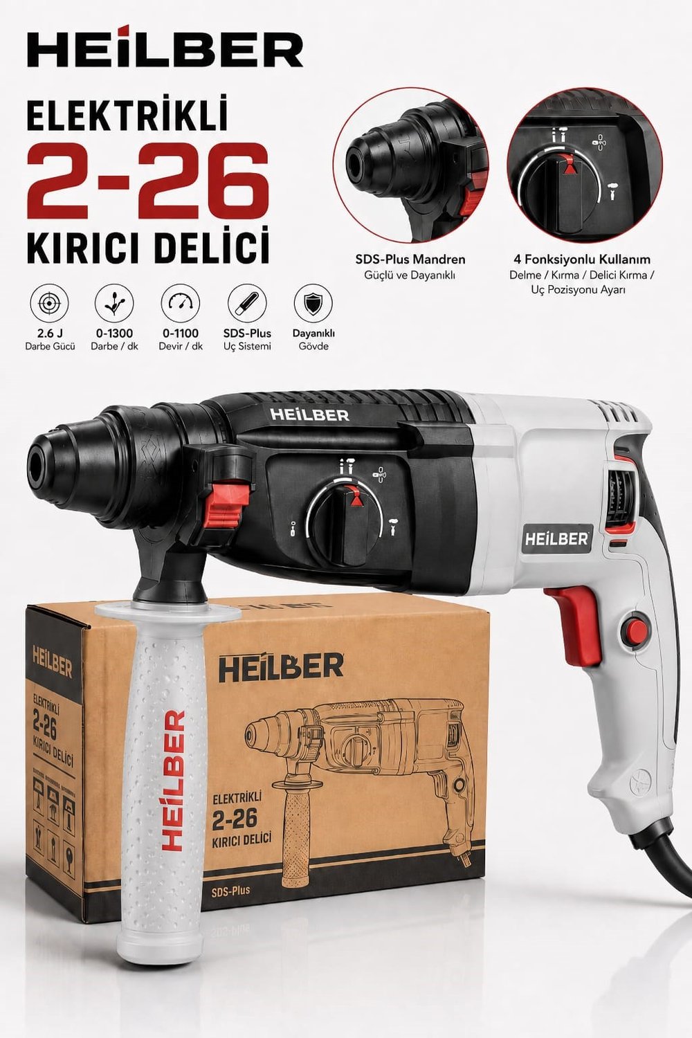 BA011541 SDS Plus Hilti 2-26 Elektrikli Kırıcı Delici Beton ve Duvar Delme Makinesi