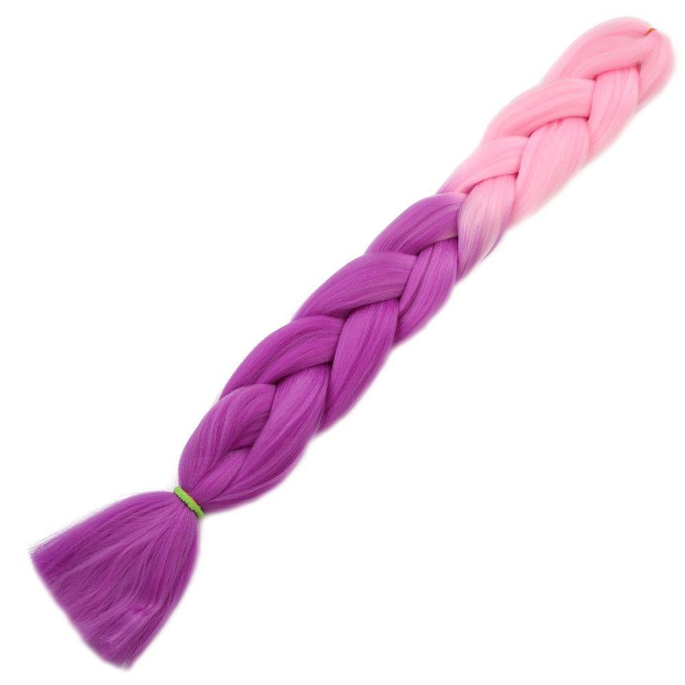 Afrika Örgülük Sentetik Ombreli Saç 100 Gr. - Açık Pembe / Lila