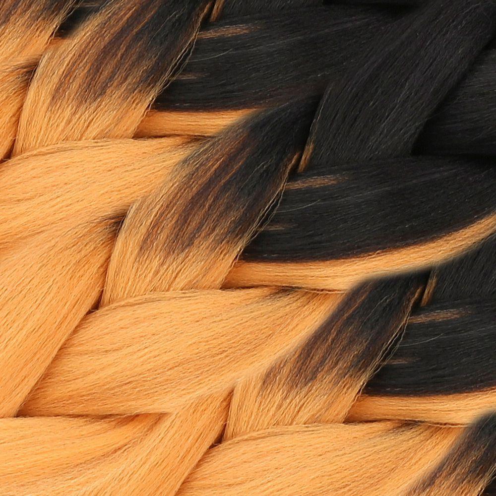 Afrika Örgülük Sentetik Ombreli Saç 100 Gr. - Siyah / Hardal Sarı