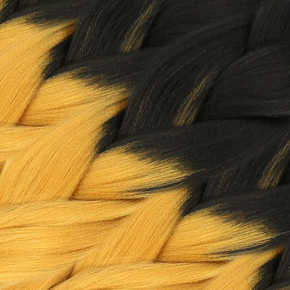 Afrika Örgülük Sentetik Ombreli Saç 100 Gr. - Siyah / Gold Sarı