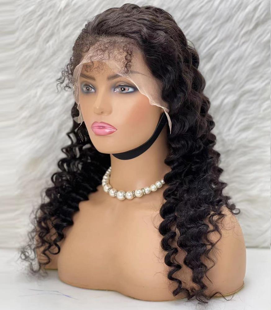 Gerçek Front Lace Tül Peruk - Derin Dalgalı - Doğal 65-70cm