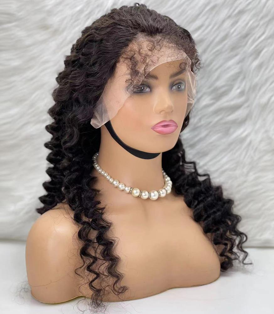 Gerçek Front Lace Tül Peruk - Derin Dalgalı - Doğal 65-70cm