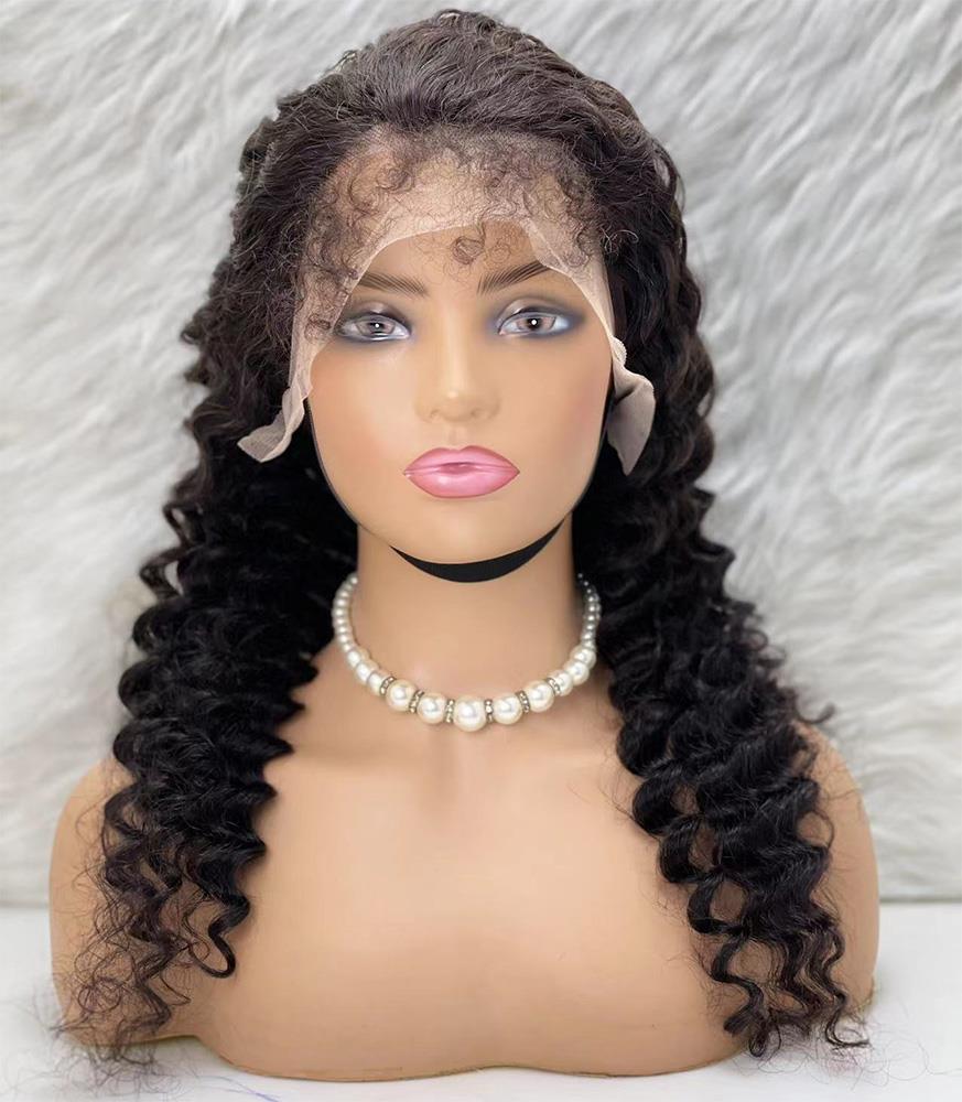 Gerçek Front Lace Tül Peruk - Derin Dalgalı - Doğal 65-70cm