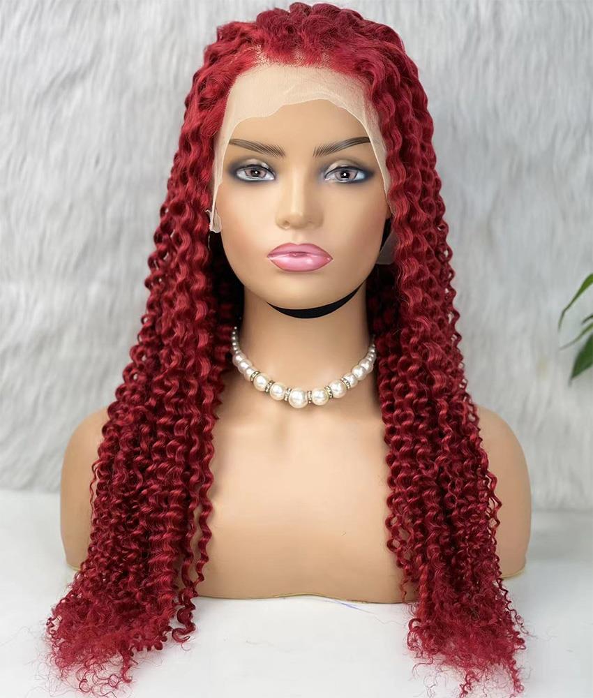 Gerçek Front Lace Tül Peruk - Kabarık Afro - Kızıl 70-75cm