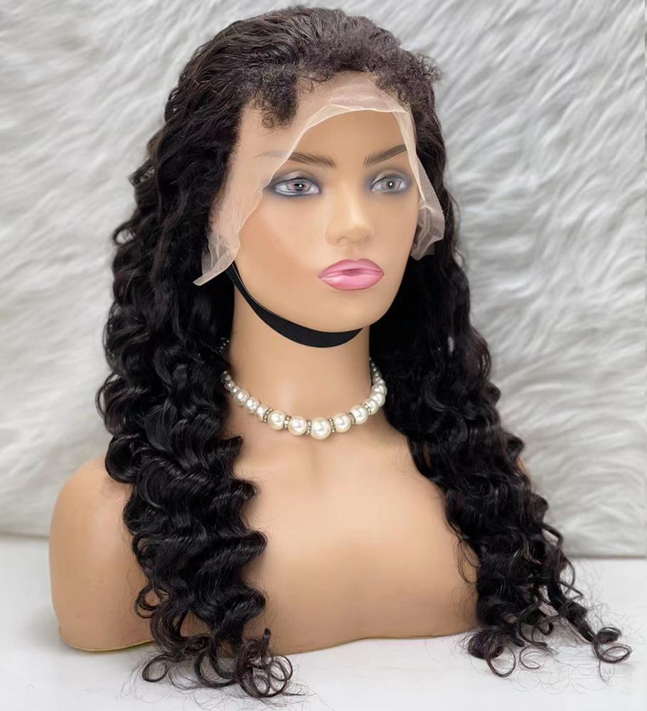 Gerçek Front Lace Tül Peruk - Yoğun Dalgalı - Doğal 65-70cm