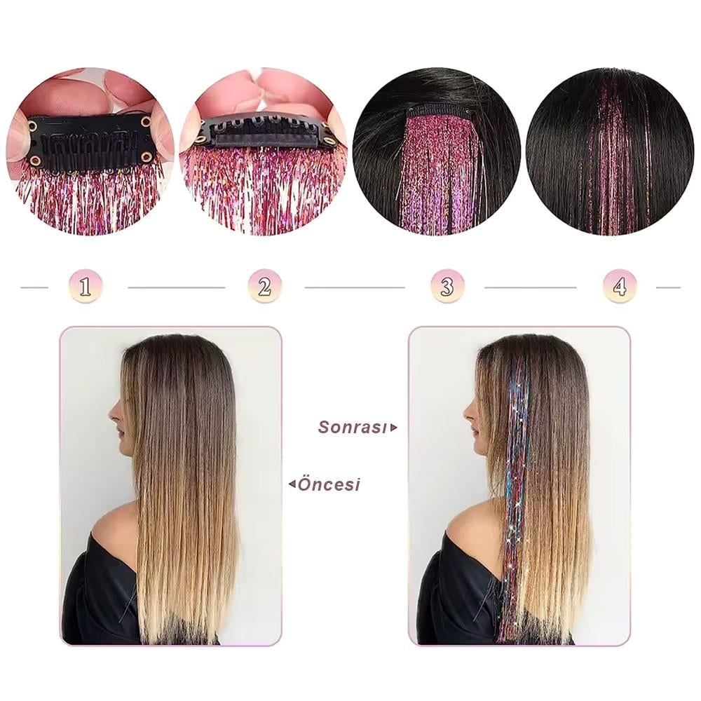 Klipsli Hair Tinsel Saç Simi - HTK19