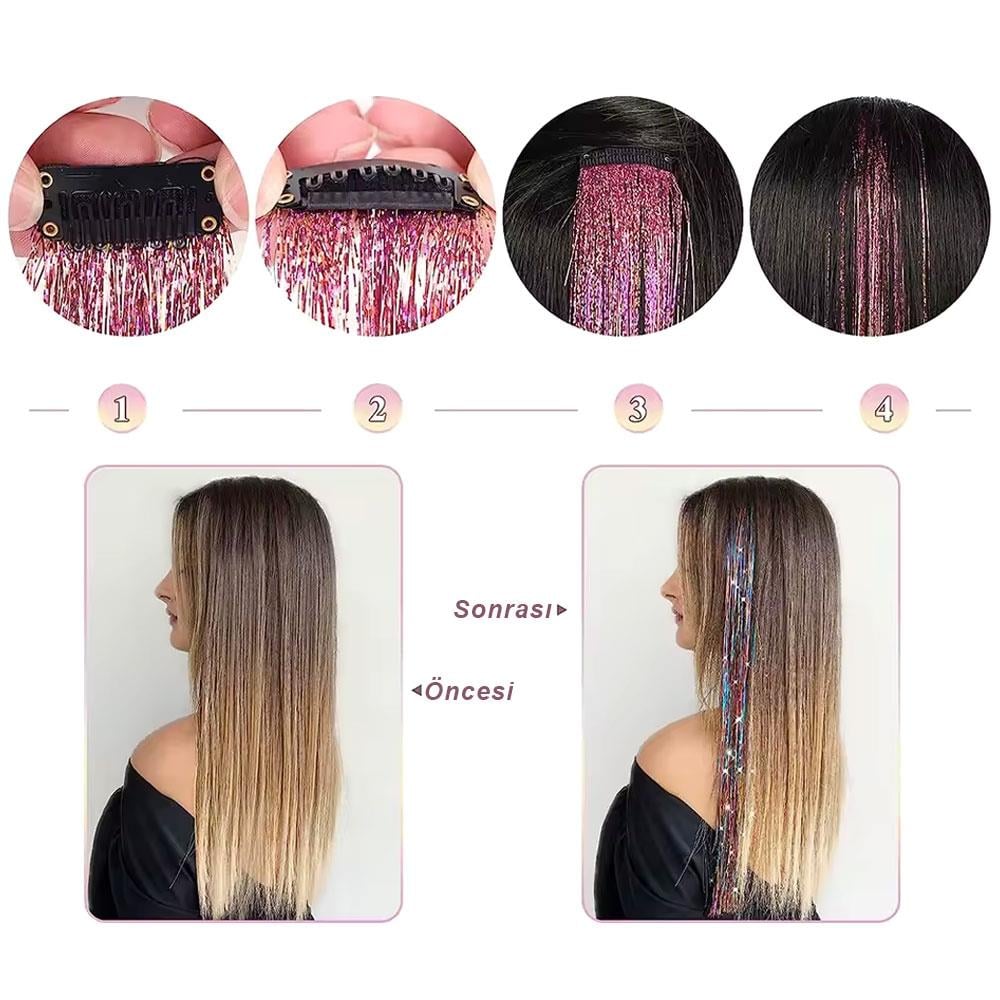 Klipsli Hair Tinsel Saç Simi - HTK20