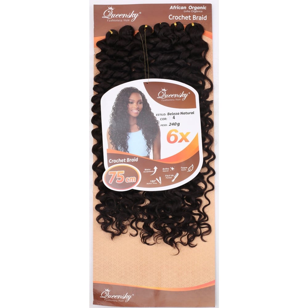 QueenSky Afro Dalgası Saç - 75cm - 240gr - Koyu Kahve