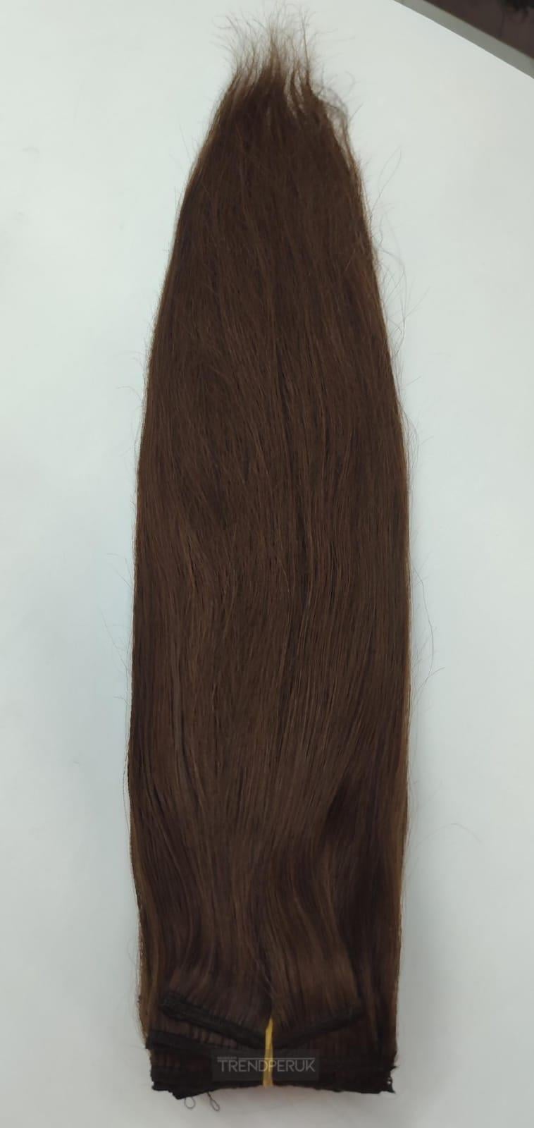 8 Parça 170 gr 65-70 cm Gerçek Saç Çıtçıt Açık Kahve Renk