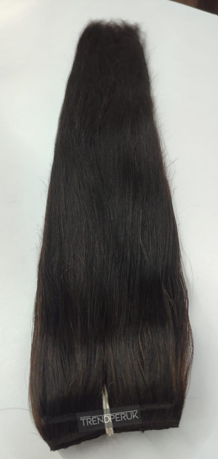 8 Parça 170 gr 65-70 cm Gerçek Saç Çıtçıt Koyu Kahve Renk