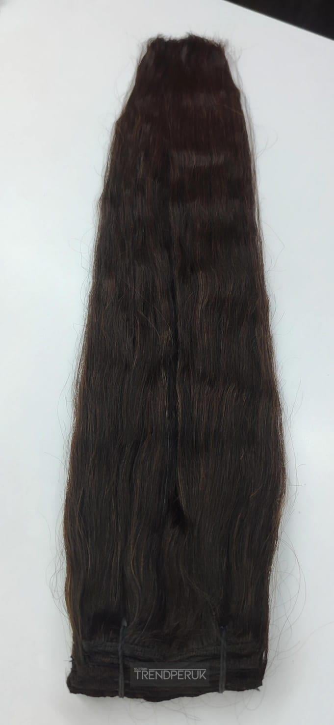 8 Parça 200 gr 65-70 cm Gerçek Saç Çıtçıt Naturel (Doğal) Renk
