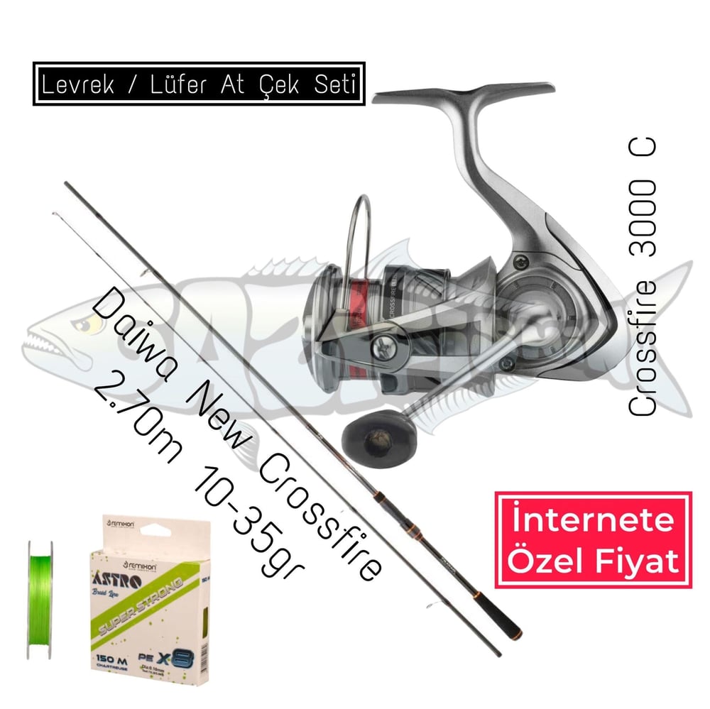 Daiwa Crossfire Spin At Çek Levrek Lüfer Olta Seti