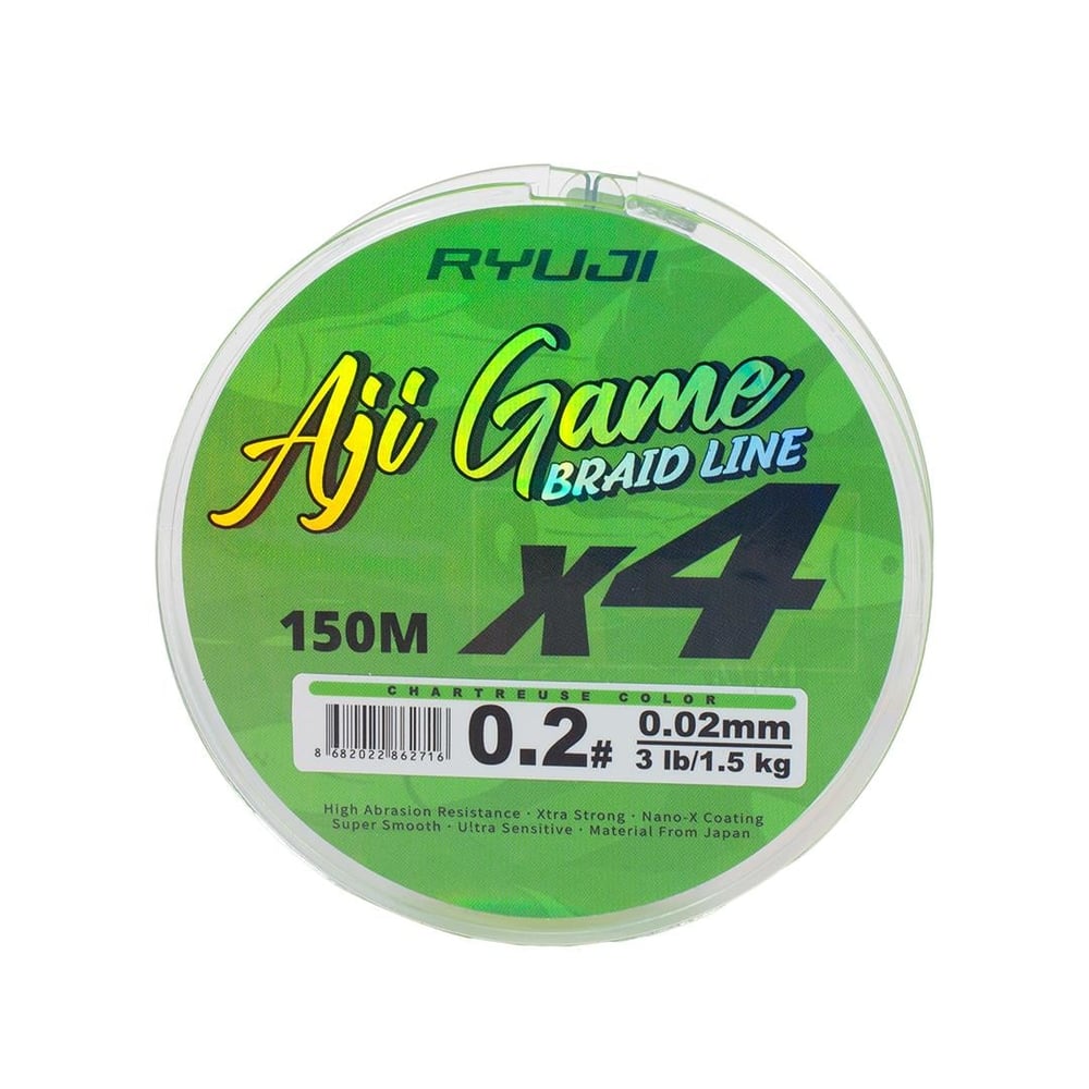 Ryuji Aji Game 4X 150 Metre Chartreuse ip misina ( LRF için ) 
