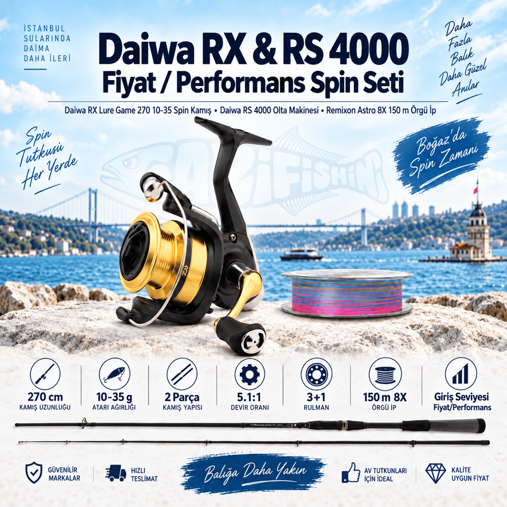 Daiwa RX & RS 4000 Fiyat Performans Spin Seti