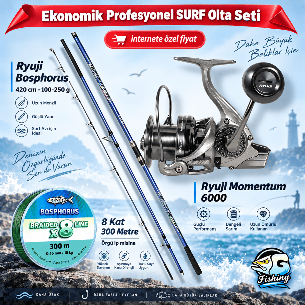 EKO / PRO 3 Parça Surf Casting Olta Seti